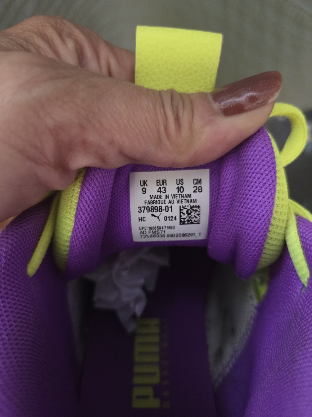 Mens Neon Yellow & Purple Athletic Sneakers - Picture 10 of 10
